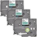 Compatible 3 x PT-9600 Brother PT9600 36mm Black Text On White P-Touch Tape