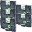 Compatible 3 x PT1400 Tape Brother PT-1400 9mm Black Text On Silver Laminated Tape