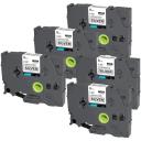 Compatible 3 x PT2300 Tape Brother PT-2300 24mm White Text On Black Laminated Tape