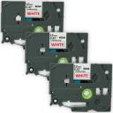 Compatible 3 x PT3600 Brother PT-3600 P-Touch Tape 24mm Black Text On Blue Tape