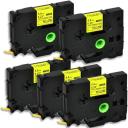 Compatible 3 x PT3600 Brother PT-3600 P-Touch Tape 6mm Black Text On Clear Tape