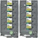 Compatible 3 x PTD800W Brother PT-D800W 12mm Black Text On Clear P-Touch Tape