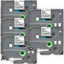 Compatible 3 x PTD800W Brother PT-D800W P-Touch Tape 6mm Black Text On Clear Tape