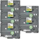 Compatible 5 x PT-2030 Brother PT2030 P-Touch Tape 9mm Black Text On Blue Tape