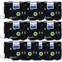 Compatible 5 x PT-9600 Brother PT9600 P-Touch Tape 9mm Black Text On Red Tape