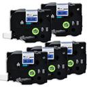Compatible 5 x PT-9600 Brother PT9600 P-Touch Tape 9mm Black Text On Red Tape
