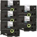 Compatible 5 x PT-D450 Brother PTD450 P-Touch Tape 12mm Black Text On Green Tape
