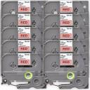 Compatible 5 x PT-D450 Brother PTD450 P-Touch Tape 12mm Black Text On Green Tape