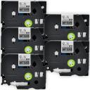 Compatible 5 x PT-D450 Brother PTD450 P-Touch Tape 12mm Black Text On Green Tape