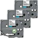 Compatible 5 x PT-P750W Brother PTP750W P-Touch Tape 12mm Black Text On Blue Tape