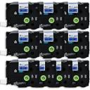Compatible 5 x PT1650 Brother PT-1650 18mm Black Text On Blue Tape - 8 Meters