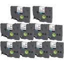 Compatible 5 x PT1880 Brother PT-1880 P-Touch Tape 12mm Red Text On White Tape