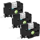 Compatible 5 x PT2700 Brother PT-2700 18mm Black Text On Blue Tape - 8 Meters