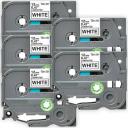 Compatible 5 x PT9700PC Brother PT-9700PC 12mm Black Text On White P-Touch Tape