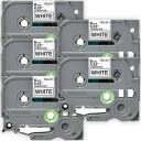 Compatible 5 x PT9700PC Brother PT-9700PC 12mm Black Text On White P-Touch Tape