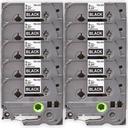 Compatible 5 x PTD800W Brother PT-D800W P-Touch Tape 9mm Black Text On Clear Tape