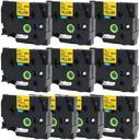 Compatible 5 x PTD800W Brother PT-D800W P-Touch Tape 9mm Black Text On Clear Tape