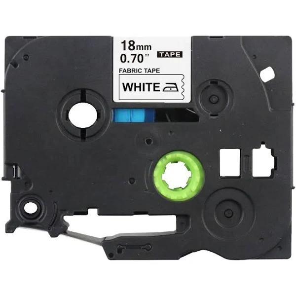 Compatible PT-P710BT Tape Brother PTP710BT 18mm Black Text On White Fabric Tape