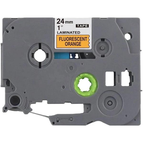 Compatible PT-P900W Tape Brother PTP900W 24mm Black Text On Orange Fluorescent Tape