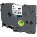 Compatible PT1830 Brother PT-1830 6mm Black Text On Silver P-Touch Tape