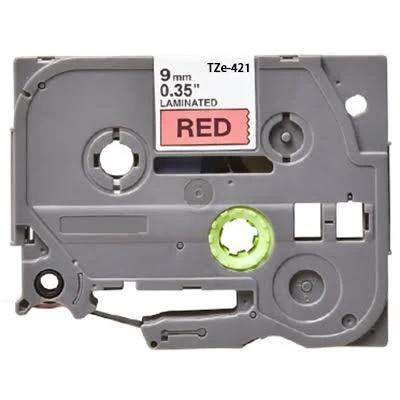 Compatible PTD450 Brother PT-D450 P-Touch Tape 9mm Black Text On Red Tape