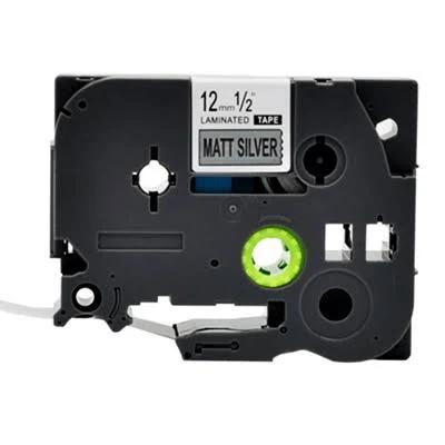 Compatible PTP300BT Brother PT-P300BT P-Touch Tape 12mm Black Text On Silver Tape