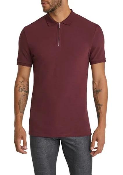 Connor Hayling Quarter Zip Smart Polo Wine XS