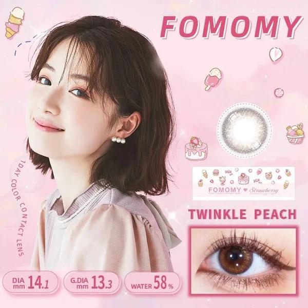 Contact Lens Japan Daily P-1.50 | Merry Seasons FOMOMY #Strawberry Twinkle Peach 10pcs