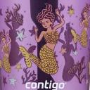 Contigo 14oz Kids Plastic Spill-Proof Tumbler with Straw Eggplant Mermaid