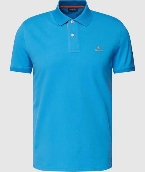 Contrast Color Piqué Polo Shirt 5XL / Day Blue / Blue