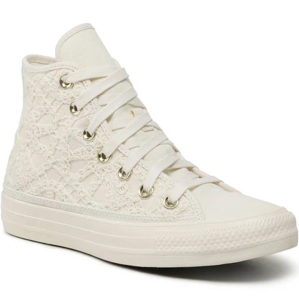 Converse Chuck Taylor All Star Crochet Hi Sneakers in White