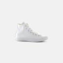 Converse Chuck Taylor All Star High Leather, Size: 8, White Monochrome