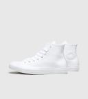 Converse Chuck Taylor All Star High Leather, Size: 8, White Monochrome