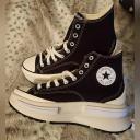 Converse Run Star Legacy CX Hi Sneakers in Black Cherry-Red