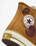 Converse Unisex Chuck 70 Crafted Patches High Top Burnt Honey Sneakers