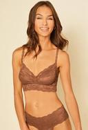 Cosabella Women's Never Say Never Sweetie Bralette, Brown, Xlarge, Lace Bralette