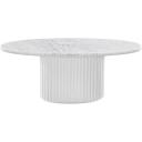 Cosmos Coffee Table - White Oak - Carrara Marble - 100cm - by Life Interiors