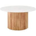 Cosmos Coffee Table - White Oak - Carrara Marble - 100cm - by Life Interiors