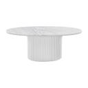 Cosmos Coffee Table - White Oak - Carrara Marble - 100cm - by Life Interiors