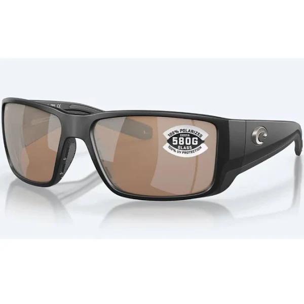 Costa Del Mar Blackfin Pro Matte Black / Copper Silver Mirror Glass 580G
