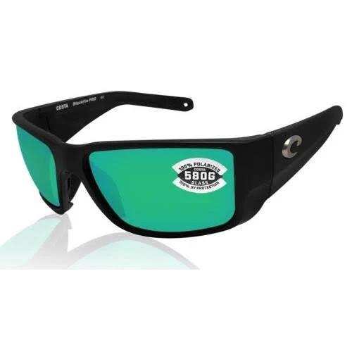 Costa Del Mar Blackfin Pro Matte Black/Green Polarized 580G 60 mm Sunglasses