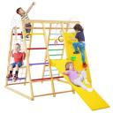 Costway 8-in-1 Kids Playground Set Wood Swing Slide Climb Play Sets Indoor Outdoor Kidergarden Amusement Park