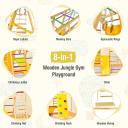 Costway 8-in-1 Kids Playground Set Wood Swing Slide Climb Play Sets Indoor Outdoor Kidergarden Amusement Park