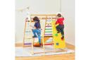 Costway 8-in-1 Kids Playground Set Wood Swing Slide Climb Play Sets Indoor Outdoor Kidergarden Amusement Park