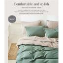 Cosy Club Quilt Cover Set Cotton Duvet Single Green Beige