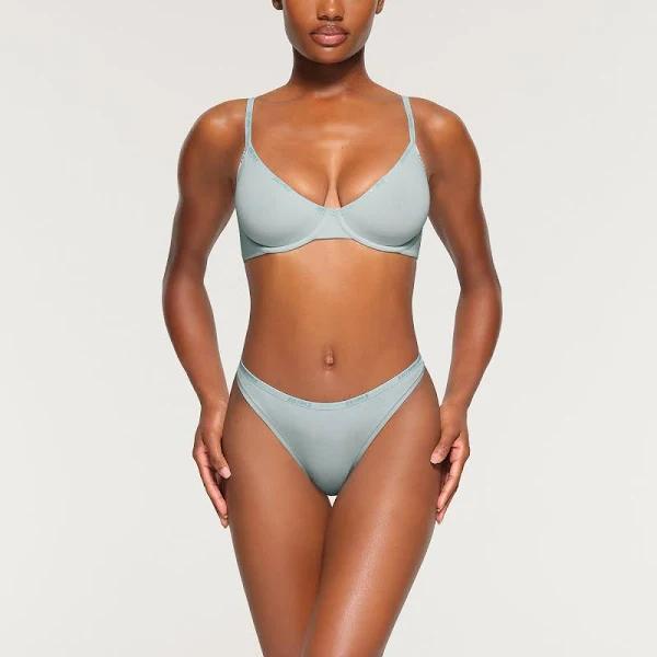 Cotton Logo Underwire Demi Bra | Frost