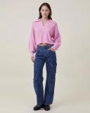 Cotton On Blondie Rib Collar Pullover Pink - S - AfterPay & Klarna Available
