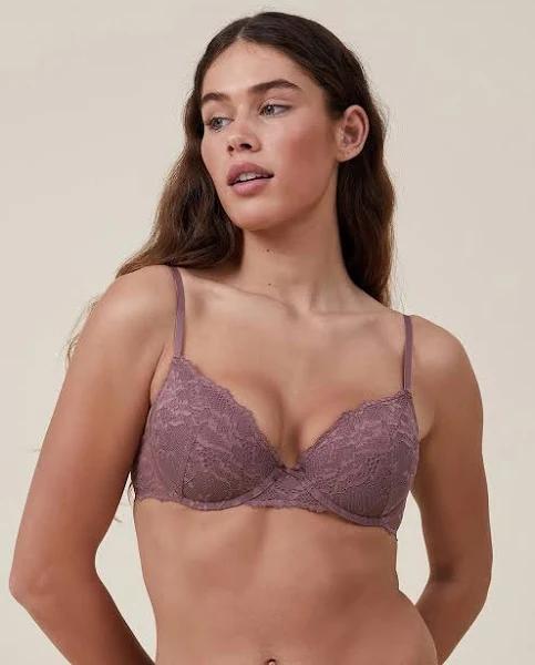 Cotton On Body - Women's Purple Bras - Everyday Lace T-Shirt Bra - Size 14B at The Iconic