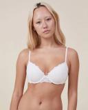 Cotton On Body - Women's White Bras - Everyday Lace T-Shirt Bra - Size 10E at The Iconic