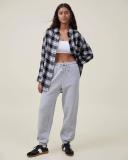 Cotton On Boyfriend Flannel Shirt Black - M